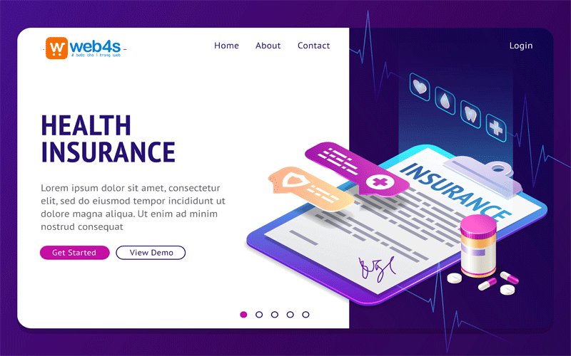 Thiết kế website Công ty Bảo hiểm với giao diện tối giản