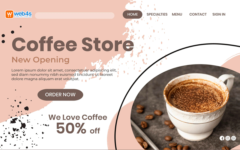 Tính năng chính khi Thiết kế website quán Cà phê