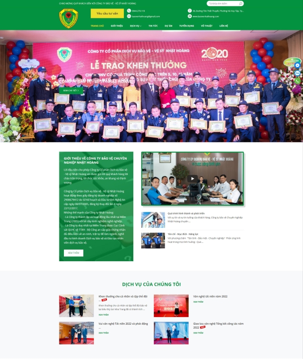 Mẫu website công ty bảo vệ - vệ sĩ 1