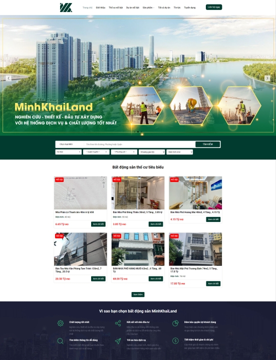 Mẫu website bất động sản 1