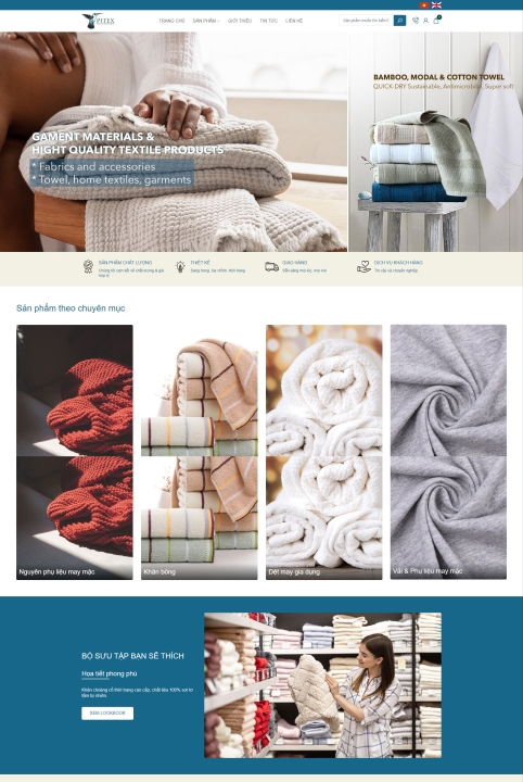 Mẫu website dệt may 2