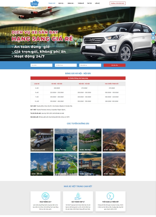 Mẫu website dịch vụ taxi 1