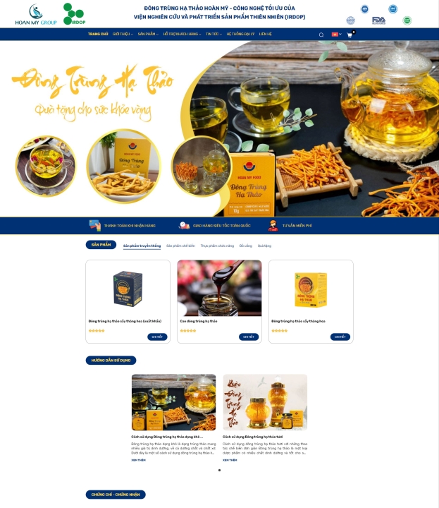 Mẫu website đông trùng hạ thảo 1