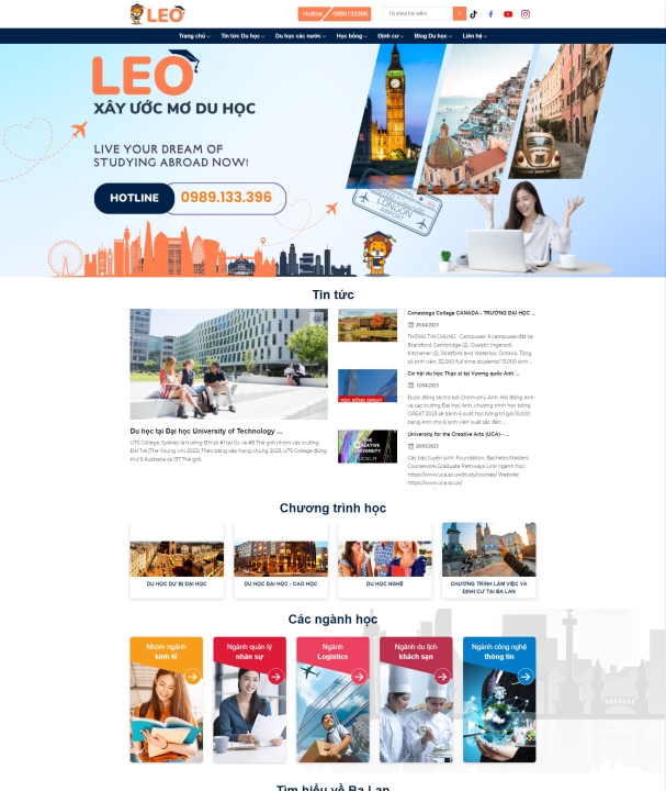 Mẫu website du học - xuất khẩu 8