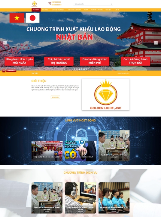 Mẫu website du học - xuất khẩu 9