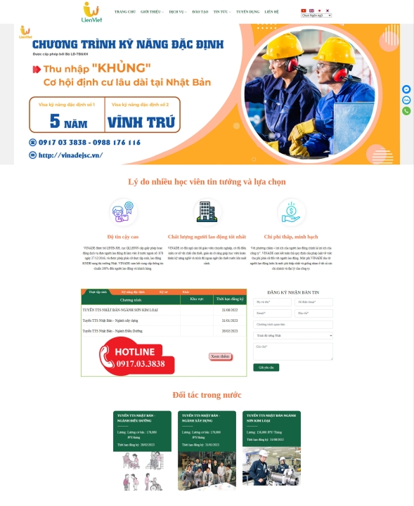 Mẫu website du học - xuất khẩu 4