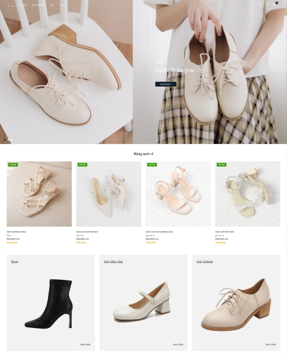 Mẫu website giày dép 2