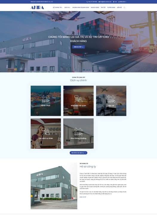 Mẫu website dịch vụ vận tải logistic 2