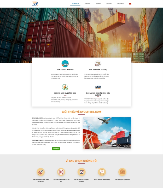 Mẫu website dịch vụ vận tải logistic 6