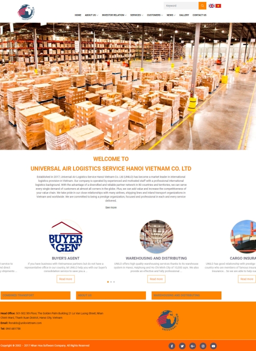 Mẫu website dịch vụ vận tải logistic 8