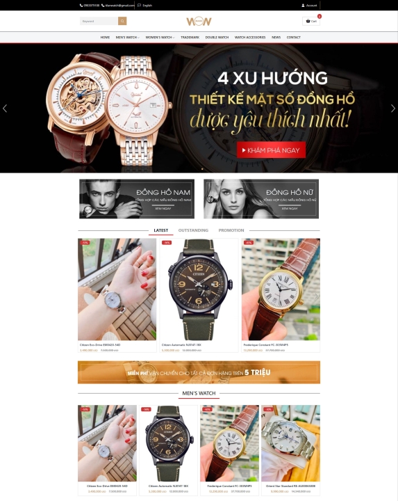Mẫu website đồng hồ 1