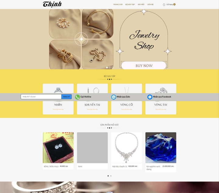 Mẫu website trang sức 1